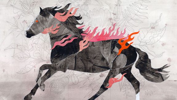 marco wagner fire horse illustration