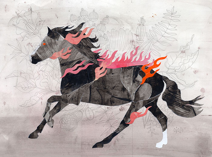 marco wagner fire horse illustration